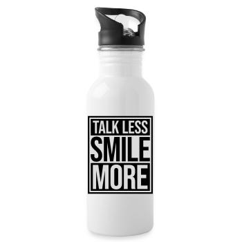 talk less smile more - Water bottle with straw - white - Right