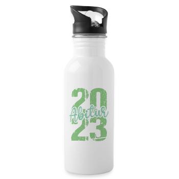 Abitur Gymnasium Damen und Herren Abi 2023 - Trinkflasche mit integriertem Trinkhalm - Weiß - Rechts