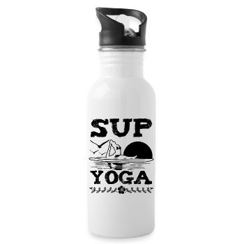 SUP Yoga Girl Funny Paddle Boarding - Trinkflasche mit integriertem Trinkhalm - Weiß - Rechts