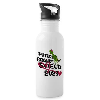 Future Grande Soeur 2023 Chargement Cours CadeaU - Gourde avec paille intégrée - blanc - Droite