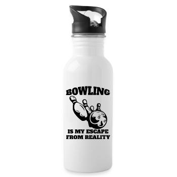 Bowling Skittles Cadeau Boule de bowling Skittles Bowler - Gourde avec paille intégrée - blanc - Droite