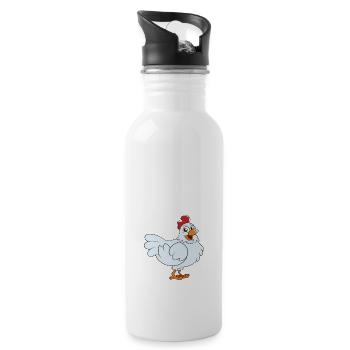 À Just Here For The Chickens - Gourde avec paille intégrée - blanc - Droite