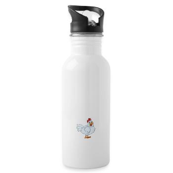 La vie est bonne Les poulets le rendent meilleur - Gourde avec paille intégrée - blanc - Droite