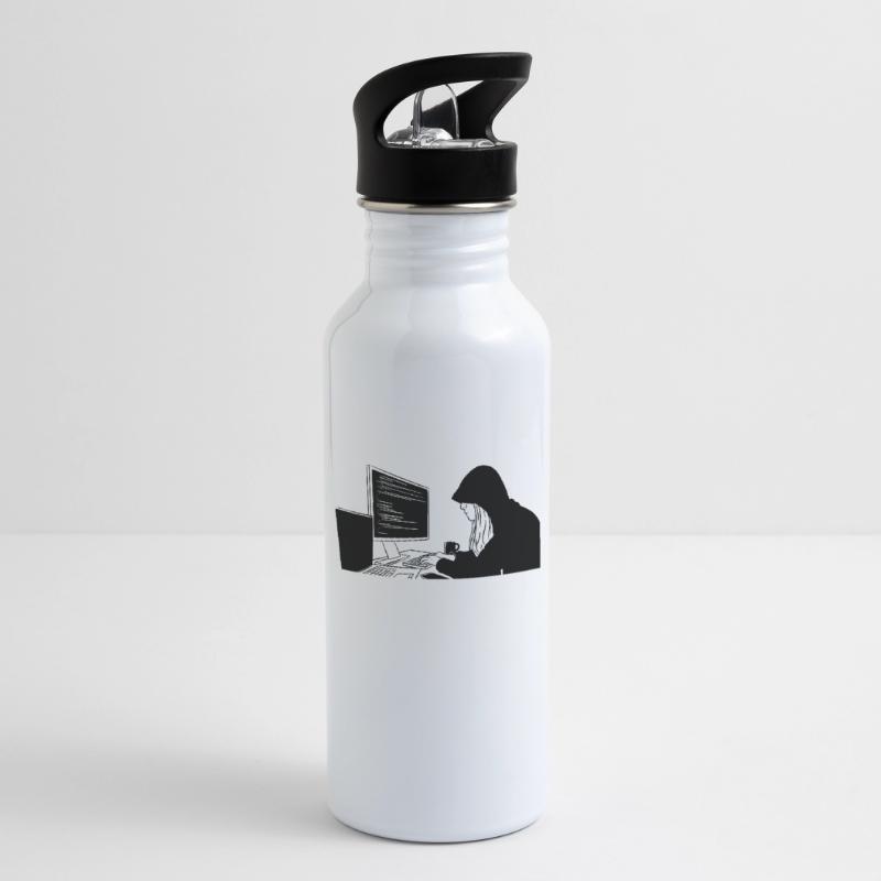 Programmer Programming Coding Water bottle with straw