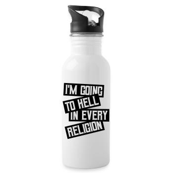 in going to hell - Water bottle with straw - white - Right