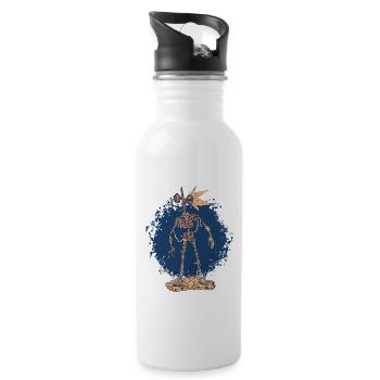 Scary gruselige Mumie Skelett Scary gruselige Mumi - Trinkflasche mit integriertem Trinkhalm - Weiß - Rechts
