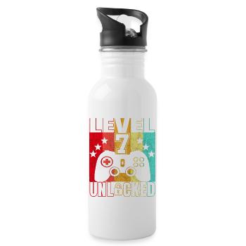 7 ans Birthday Shirt Gamer 7. - Gourde avec paille intégrée - blanc - Droite