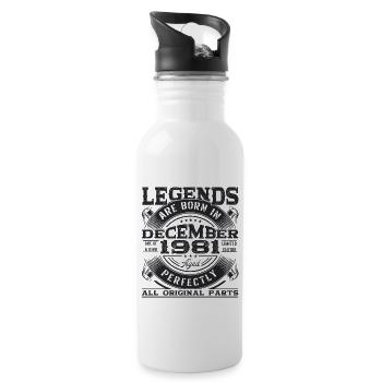 Décembre Né 1981 41ème anniversaire Legend Man - Gourde avec paille intégrée - blanc - Droite