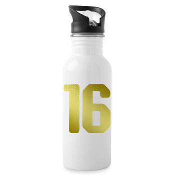 16 Maillot numéro - Gourde avec paille intégrée - blanc - Droite