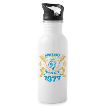 Génial depuis 1977. Angel, l’anniversaire du pêcheur - Gourde avec paille intégrée - blanc - Droite