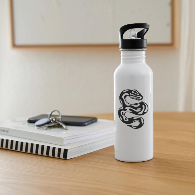 Kugelpython Schlange Trinkflasche mit integriertem Trinkhalm