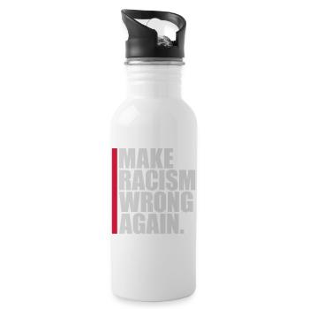 make racism wrong again - Water bottle with straw - white - Right
