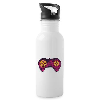 idée Cadeau garçon Gamer Accro Aux Jeux Vidéo - Gourde avec paille intégrée - blanc - Droite