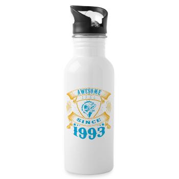 Génial depuis 1993. Angel, l’anniversaire du pêcheur - Gourde avec paille intégrée - blanc - Droite