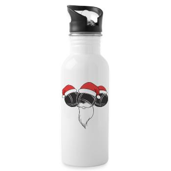 Boule Santa Tenue de pétanque pour Bouler pour boules - Gourde avec paille intégrée - blanc - Droite