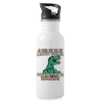 T-rex - Trinkflasche mit integriertem Trinkhalm - Weiß - Rechts