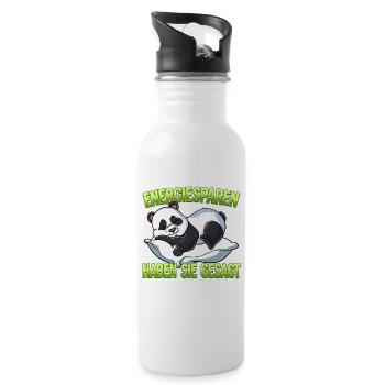 Energiesparen Haben Sie Gesagt Panda - Trinkflasche mit integriertem Trinkhalm - Weiß - Rechts