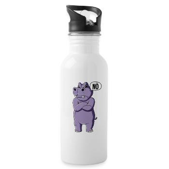 Nilpferd Nö - Trinkflasche mit integriertem Trinkhalm - Weiß - Rechts