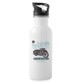 1963 Biker Top Zustand, Legendär, Legende, Bike, - Trinkflasche mit integriertem Trinkhalm - Weiß - Rechts