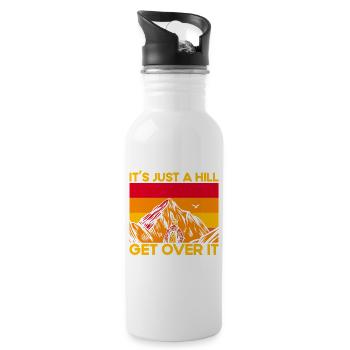 Draußen Fernweh Wandern Geschenk - Trinkflasche mit integriertem Trinkhalm - Weiß - Rechts