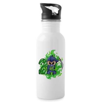Garçon 2 ans 2ème anniversaire Garçon Ninja Green - Gourde avec paille intégrée - blanc - Droite