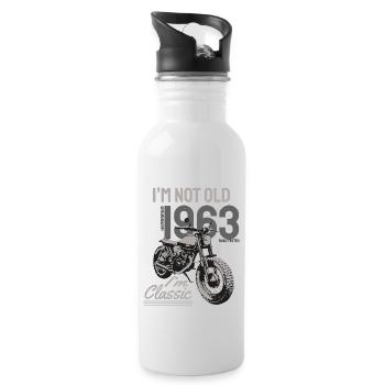 Je ne suis pas vieux, je suis classique. Anniversaire motard 1963 - Gourde avec paille intégrée - blanc - Droite