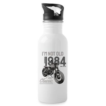 Je ne suis pas vieux, je suis classique. Anniversaire motard 1984 - Gourde avec paille intégrée - blanc - Droite