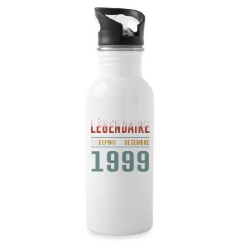 Légendaire Depuis Décembre 1999 Anniversaire - Gourde avec paille intégrée - blanc - Droite