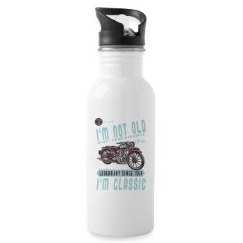 Je ne suis pas vieux, je suis classique. Anniversaire motard 1964 - Gourde avec paille intégrée - blanc - Droite