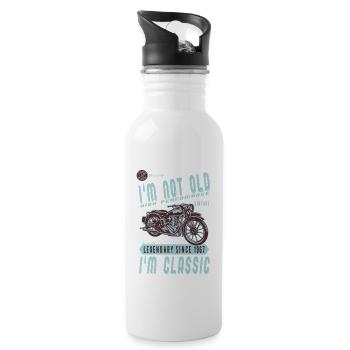 Je ne suis pas vieux, je suis classique. Anniversaire motard 1967 - Gourde avec paille intégrée - blanc - Droite