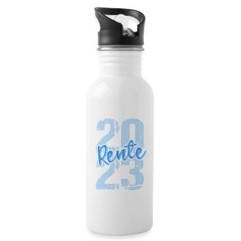 Rentner 2023 Rentnerin 2023 Rente 2023 - Trinkflasche mit integriertem Trinkhalm - Weiß - Rechts