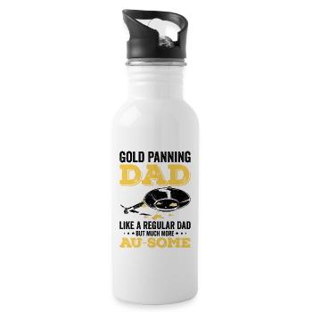 Lustige Goldwäscher Goldsucher Goldgräber Bagger - Trinkflasche mit integriertem Trinkhalm - Weiß - Rechts
