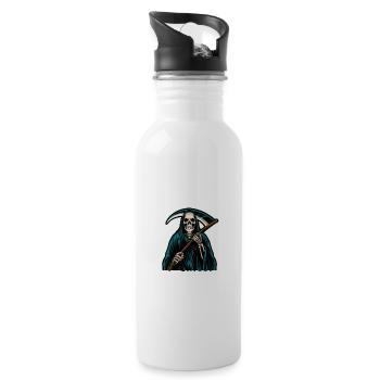 Beruflich Wollte Ich Schon Immer Was Mit Menschen - Trinkflasche mit integriertem Trinkhalm - Weiß - Rechts