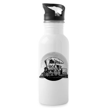 Railway locomotive Railway "locomotive driver" - Water bottle with straw - white - Right