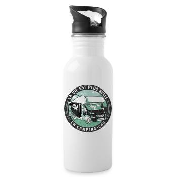 Life is more beautiful in motorhome - Water bottle with straw - white - Right
