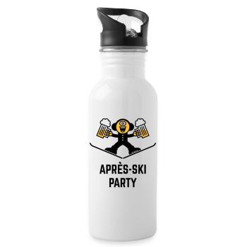 Après-ski (Bière / Dessin animé / 3C) - Gourde avec paille intégrée - blanc - Droite