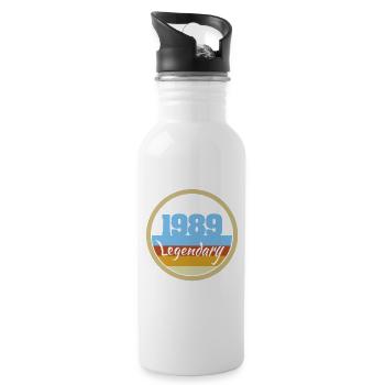 Legendary 1989 - Trinkflasche mit integriertem Trinkhalm - Weiß - Rechts