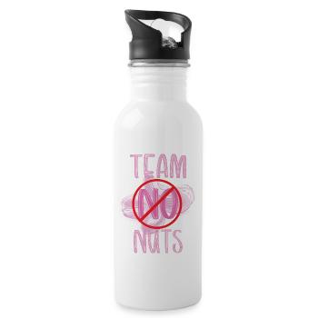 Gender Reveal Team No Nuts Matching Family Baby - Trinkflasche mit integriertem Trinkhalm - Weiß - Rechts