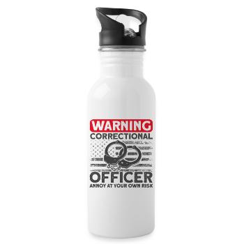 Handcuffs Prison guard Correctional officer - Water bottle with straw - white - Right