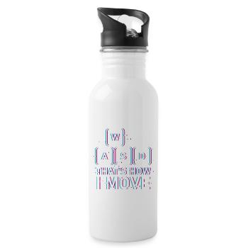 WASD that´s how i move funny T-shirt - Trinkflasche mit integriertem Trinkhalm - Weiß - Rechts