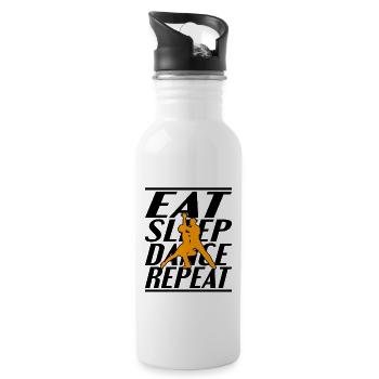 Food Sleep Dance - Water bottle with straw - white - Right