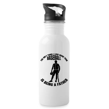 Baseball Vater Baseballspiel Dad Baseballliebhaber - Trinkflasche mit integriertem Trinkhalm - Weiß - Rechts