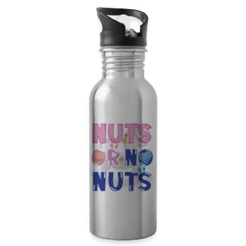 Nüsse oder keine Nüsse Lustiges Geschlecht Enthüllen Babyparty - Trinkflasche mit integriertem Trinkhalm - Lightsilver - Rechts