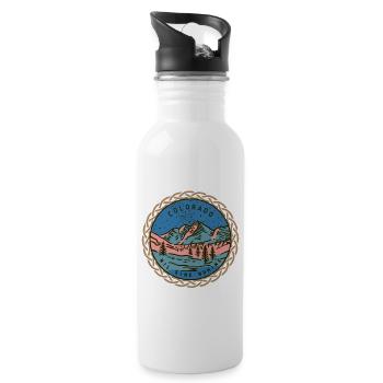 State-of-Colorado, Nil-Sine-Numine, USA - Water bottle with straw - white - Right