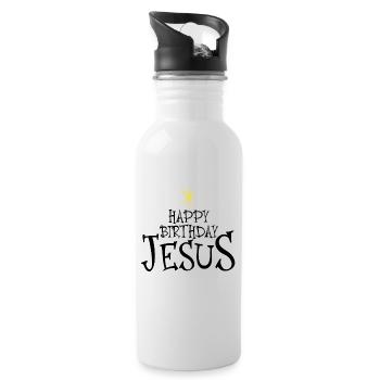 Alles Gute zum Geburtstag Jesus Weihnachten Happy - Trinkflasche mit integriertem Trinkhalm - Weiß - Rechts
