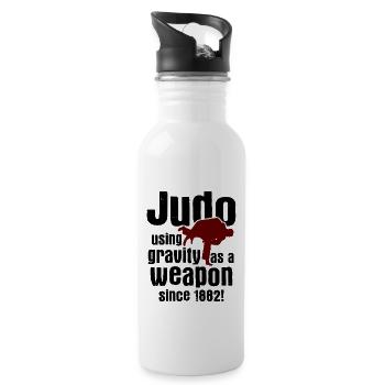 Japanischer Kampfsport Judo - Trinkflasche mit integriertem Trinkhalm - Weiß - Rechts