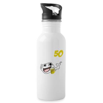 Vor 50 Jahren War Ich Mal Der Schnellste - Trinkflasche mit integriertem Trinkhalm - Weiß - Rechts