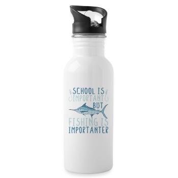 Kinder Angeln Shirt Jugend Jungen Fischliebhaber - Trinkflasche mit integriertem Trinkhalm - Weiß - Rechts