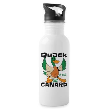 Je Suis Un Canard - Gourde avec paille intégrée - blanc - Droite