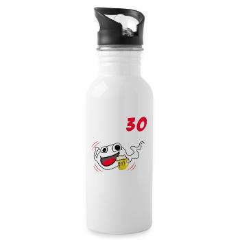 Vor 30 Jahren war ich mal der Fastelste - Trinkflasche mit integriertem Trinkhalm - Weiß - Rechts